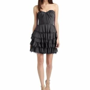 Rebecca Taylor Sateen Eyelash Strapless Dress